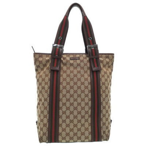 Gucci Webbing GG Canvas Tote Bag - Picture 1 of 8